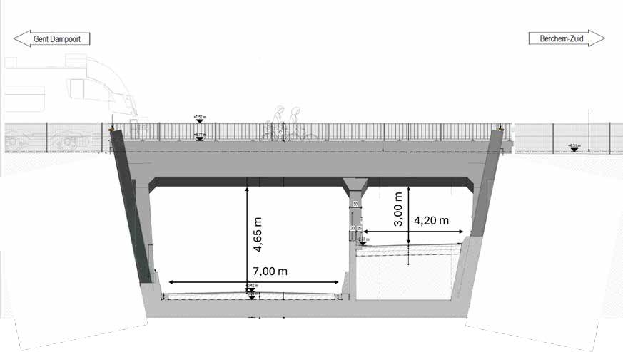 Dwarsdoorsnede tunnel Lokeren.