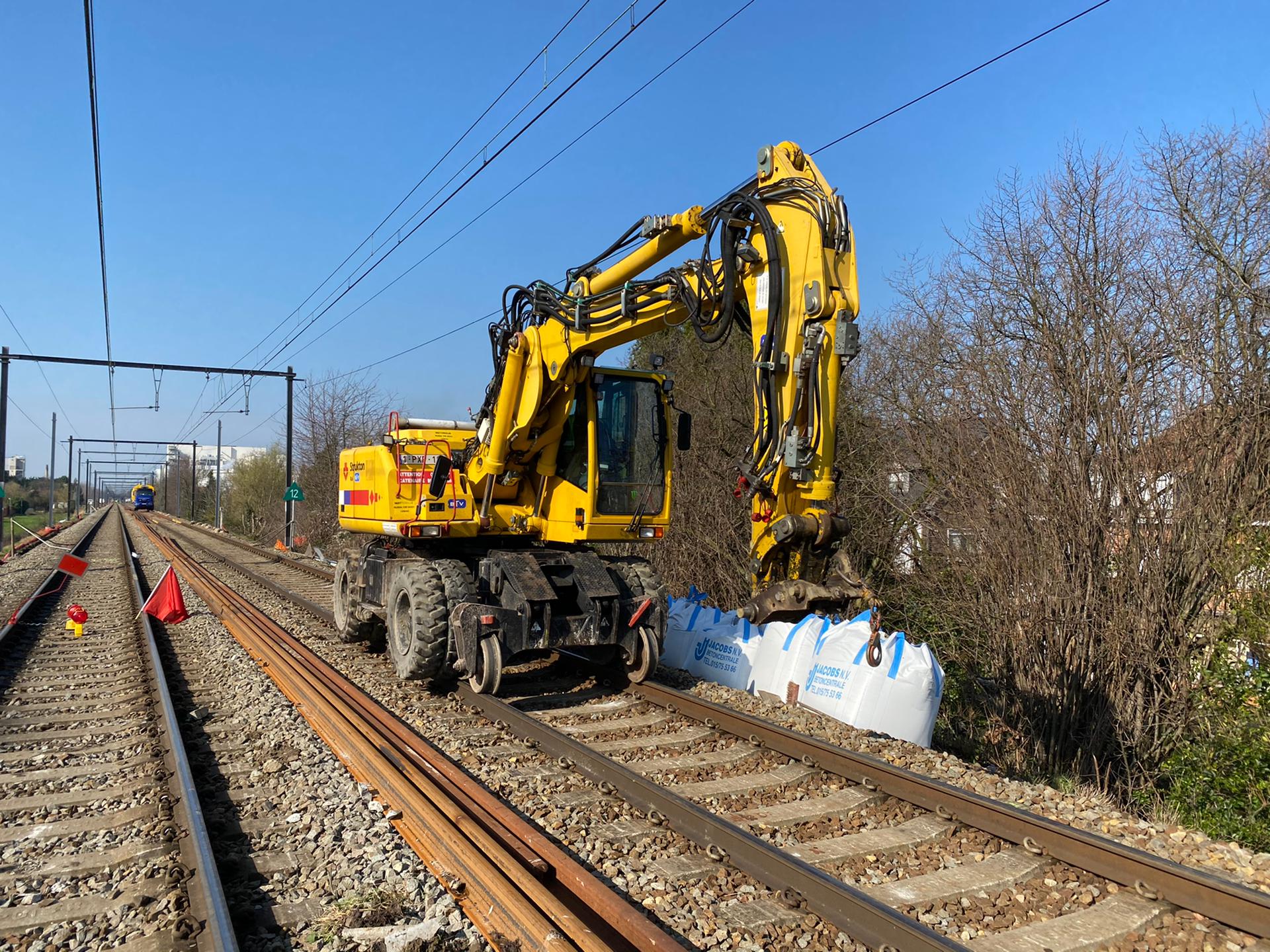 Werken op de spoorlijn Mechelen-Dendermonde.