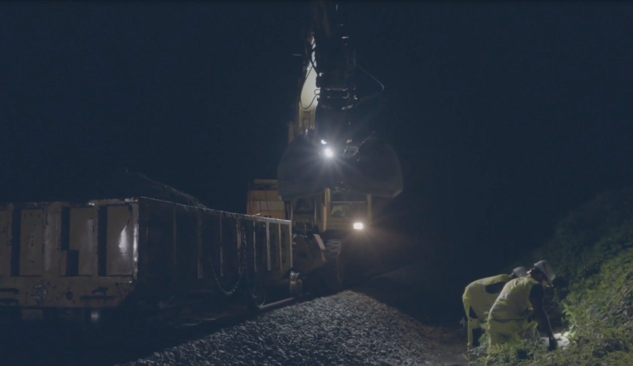 Werken aan de sporen tegen kabeldiefstallen.