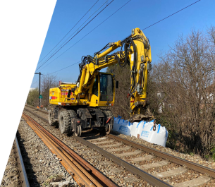 Werken op de spoorlijn Mechelen-Dendermonde.