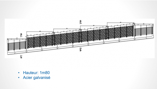 Détail des garde-corps du nouveau pont.