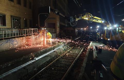 Travaux de nuit.